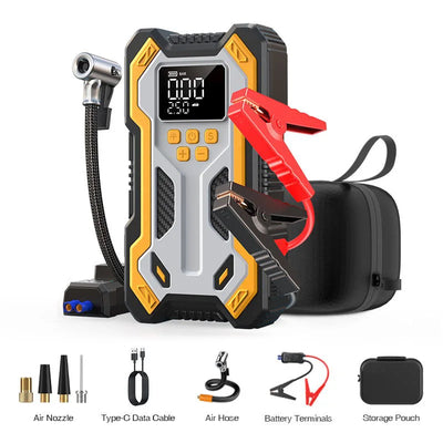 Booster de Batterie Démarreur 7000A 12V avec Compresseur 160 PSI - détail du montage - Becquet Voiture