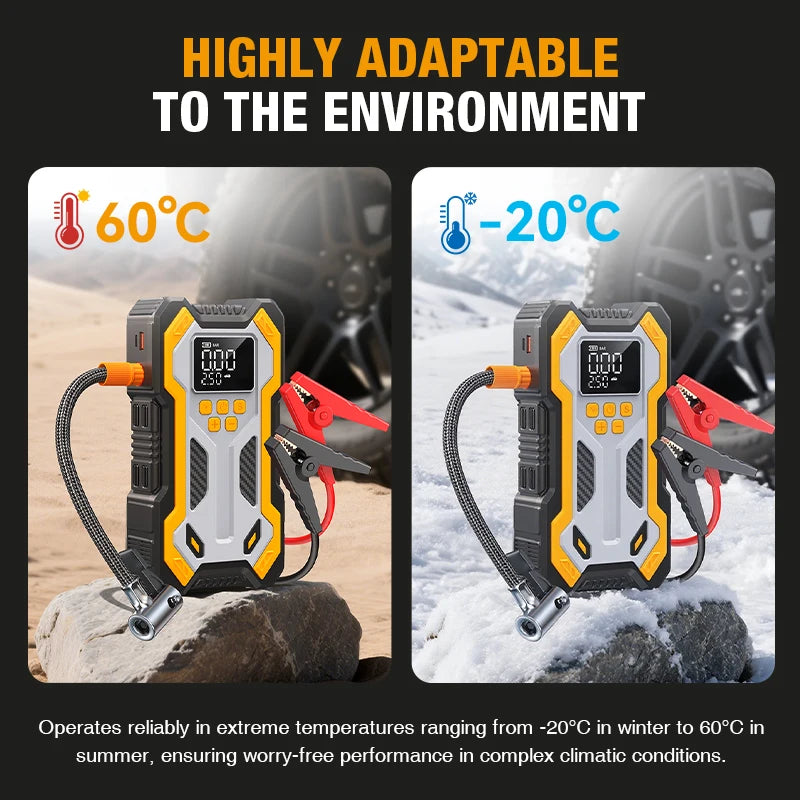 Booster de Batterie Démarreur 7000A 12V avec Compresseur 160 PSI - vue arrière - Becquet Voiture