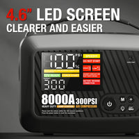 Booster de Batterie Démarreur 8000A 12V avec Pompe à Air - vue de trois-quarts - Becquet Voiture