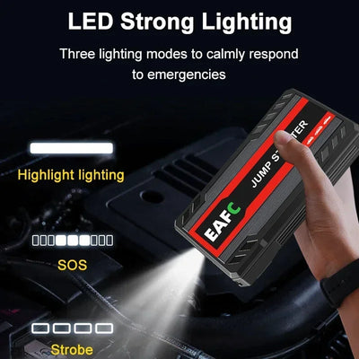 Booster de Batterie Démarreur de Secours 600A 12V avec Lampe LED - vue de profil - Becquet Voiture
