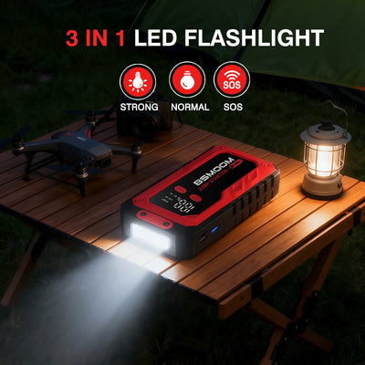 Booster de Batterie Démarreur de Secours 7000A 12V - vue arrière - Becquet Voiture