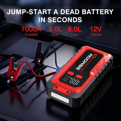 Booster de Batterie Démarreur de Secours 7000A 12V - vue de profil - Becquet Voiture