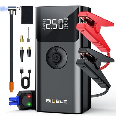 Booster de Batterie Voiture 12V 26800mAh avec Compresseur d'Air - détail du montage - Becquet Voiture