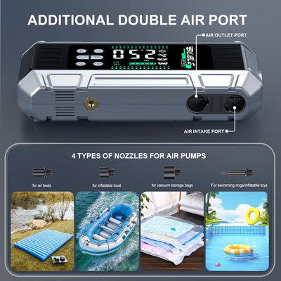 Booster de Batterie Voiture 12V 26800mAh avec Compresseur d'Air - vue arrière - Becquet Voiture