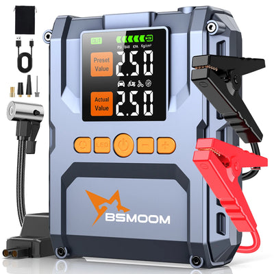 Booster de Batterie Voiture 12V 26800mAh avec Compresseur d'Air - vue de face 2 - Becquet Voiture