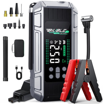 Booster de Batterie Voiture 12V 26800mAh avec Compresseur d'Air - vue de face - Becquet Voiture