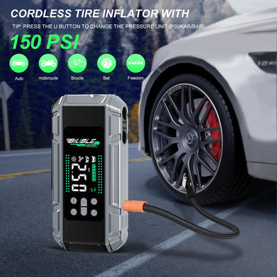 Booster de Batterie Voiture 12V 26800mAh avec Compresseur d'Air - vue de profil - Becquet Voiture