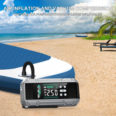 Booster de Batterie Voiture 12V 26800mAh avec Compresseur d'Air - vue de trois-quarts - Becquet Voiture