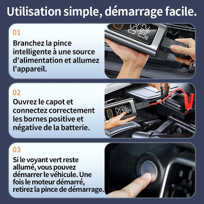 Booster de Démarrage Voiture Portable 10000 mAh avec Compresseur - packshot studio - Becquet Voiture