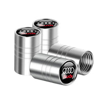 Bouchon Valve Audi Aluminium argent - vue de trois-quarts - Becquet Voiture