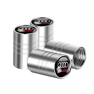 Bouchon Valve Audi Aluminium argent - vue de trois-quarts - Becquet Voiture
