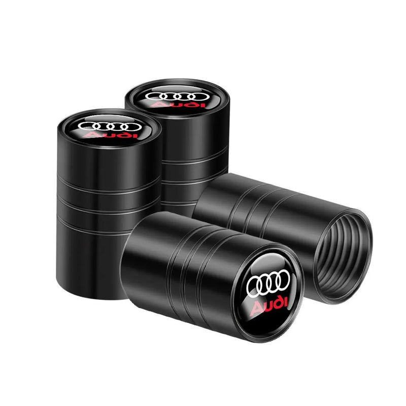 Bouchon Valve Audi Aluminium noir - vue arrière - Becquet Voiture