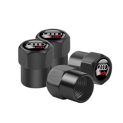 Bouchon Valve Audi Aluminium noir - vue de profil - Becquet Voiture