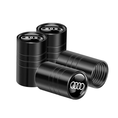 Bouchon Valve Audi Aluminium noir - vue de trois-quarts - Becquet Voiture