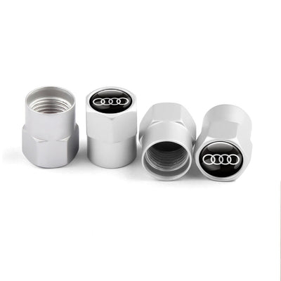 Bouchon Valve Audi métal argent - vue de face - Becquet Voiture