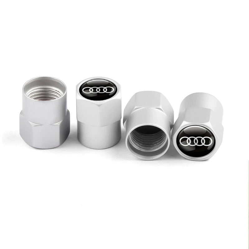 Bouchon Valve Audi métal argent - vue de face - Becquet Voiture