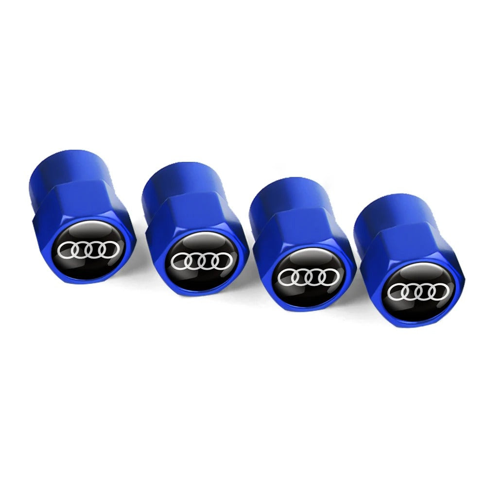 Bouchon Valve Audi métal bleu - vue de face - Becquet Voiture