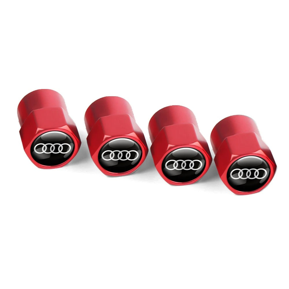Bouchon Valve Audi métal rouge - vue de face - Becquet Voiture