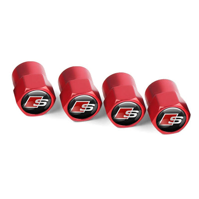 Bouchon Valve Audi métal rouge - vue de profil - Becquet Voiture