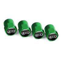 Bouchon Valve Audi métal vert - vue de face - Becquet Voiture