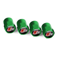 Bouchon Valve Audi métal vert - vue de profil - Becquet Voiture