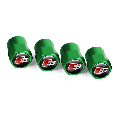 Bouchon Valve Audi métal vert - vue de profil - Becquet Voiture