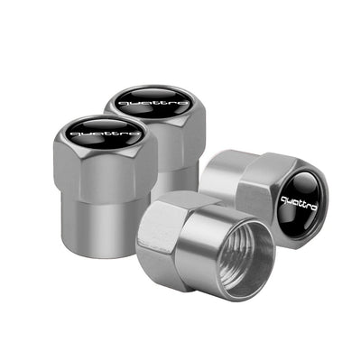 Bouchon Valve Audi Quattro argent - vue de face - Becquet Voiture
