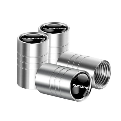 Bouchon Valve Audi Quattro argent - vue de profil - Becquet Voiture