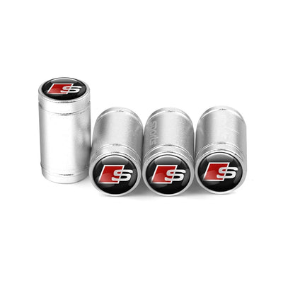 Bouchon Valve Audi S Line argent - installé sur véhicule - Becquet Voiture