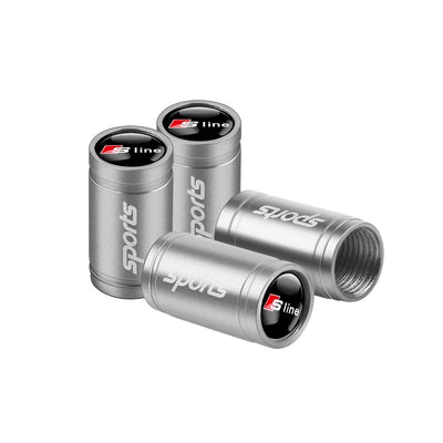 Bouchon Valve Audi S Line argent - packshot studio - Becquet Voiture
