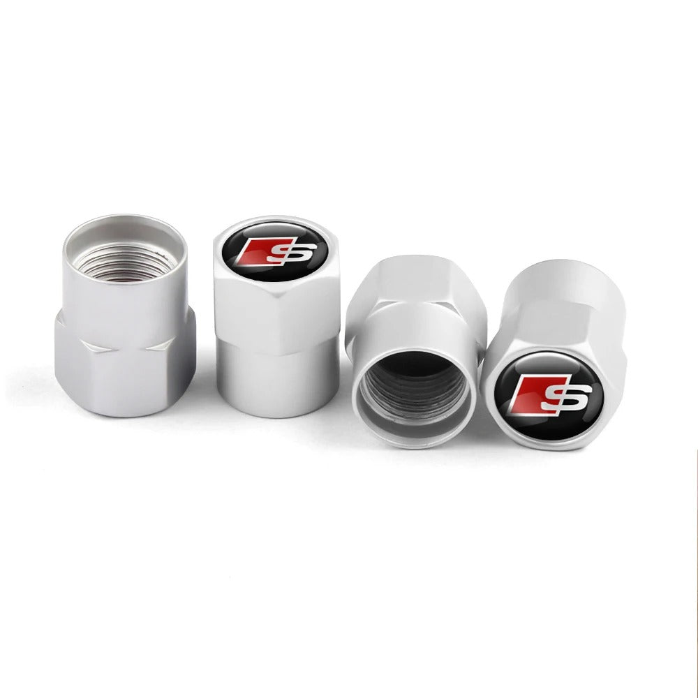 Bouchon Valve Audi S Line argent - vue de face - Becquet Voiture
