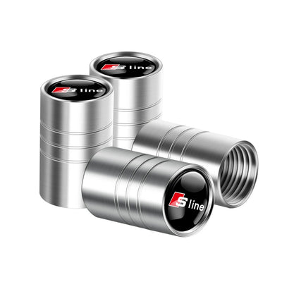 Bouchon Valve Audi S Line argent - vue de trois-quarts - Becquet Voiture