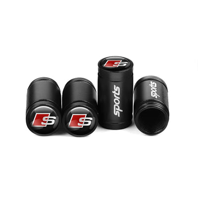 Bouchon Valve Audi S Line noir - installé sur véhicule - Becquet Voiture
