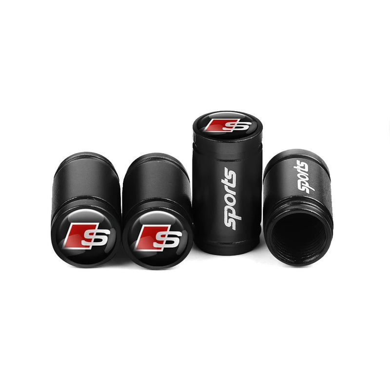 Bouchon Valve Audi S Line noir - installé sur véhicule - Becquet Voiture