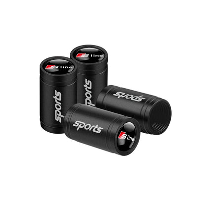Bouchon Valve Audi S Line noir - packshot studio - Becquet Voiture