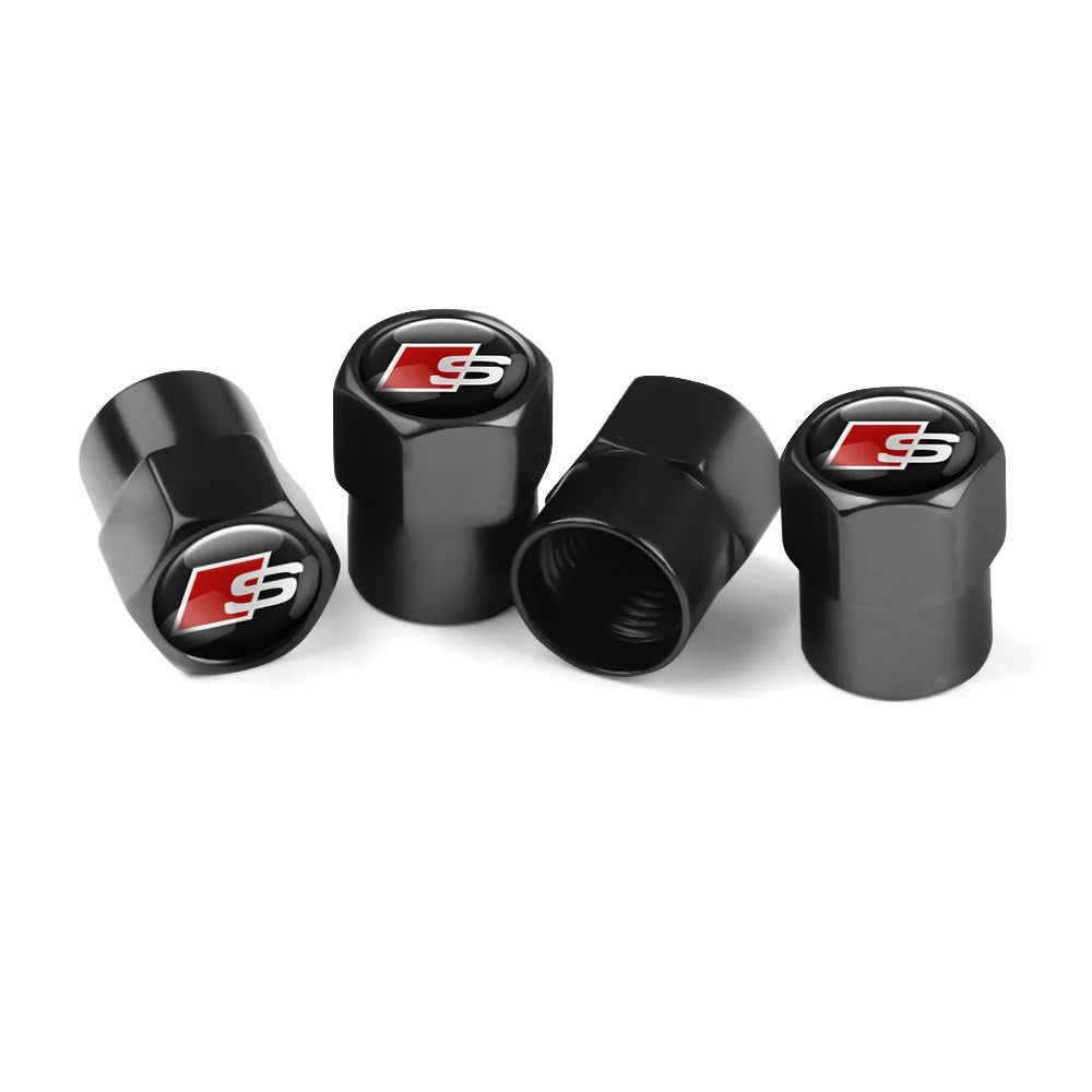 Bouchon Valve Audi S Line noir - vue de face - Becquet Voiture