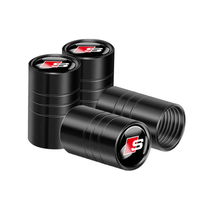Bouchon Valve Audi S Line noir - vue de profil - Becquet Voiture