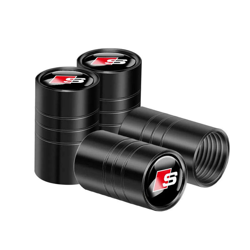 Bouchon Valve Audi S Line noir - vue de profil - Becquet Voiture