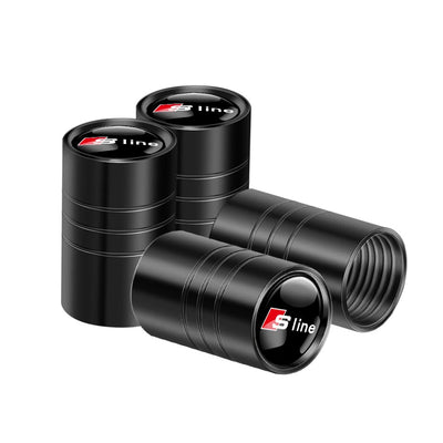 Bouchon Valve Audi S Line noir - vue de trois-quarts - Becquet Voiture