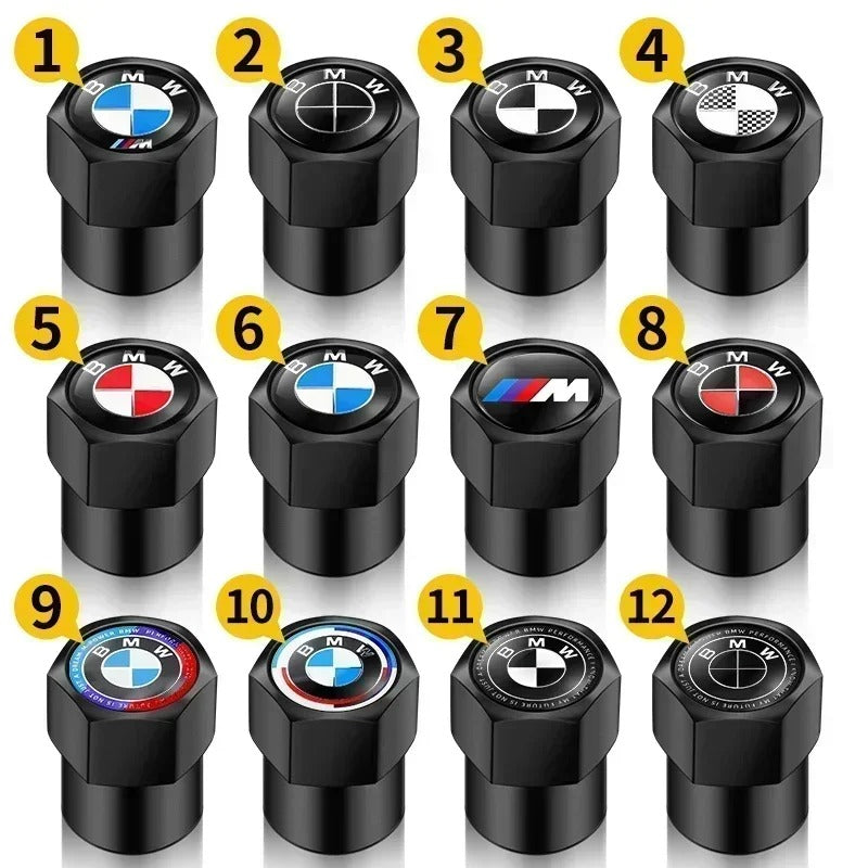 Bouchon Valve BMW métal noir - vue de face - Becquet Voiture