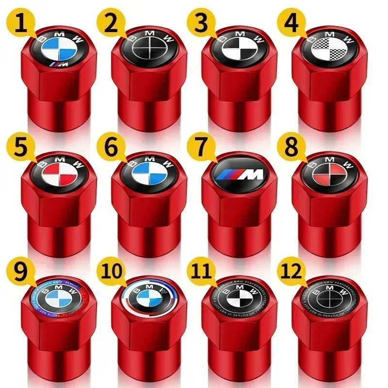 Bouchon Valve BMW métal rouge - vue de face - Becquet Voiture