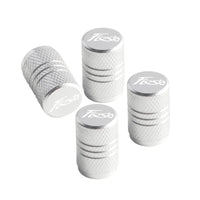 Ford Fiesta Silver Aluminum Valve Cap - rear view - Becquet Voiture