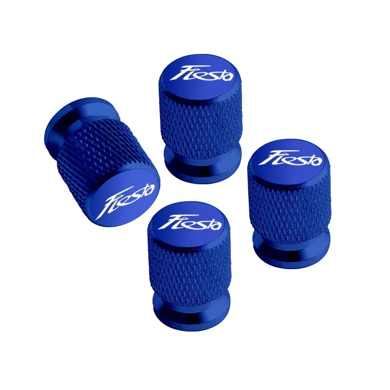 Bouchon Valve Ford Fiesta Aluminium bleu - vue de face - Becquet Voiture