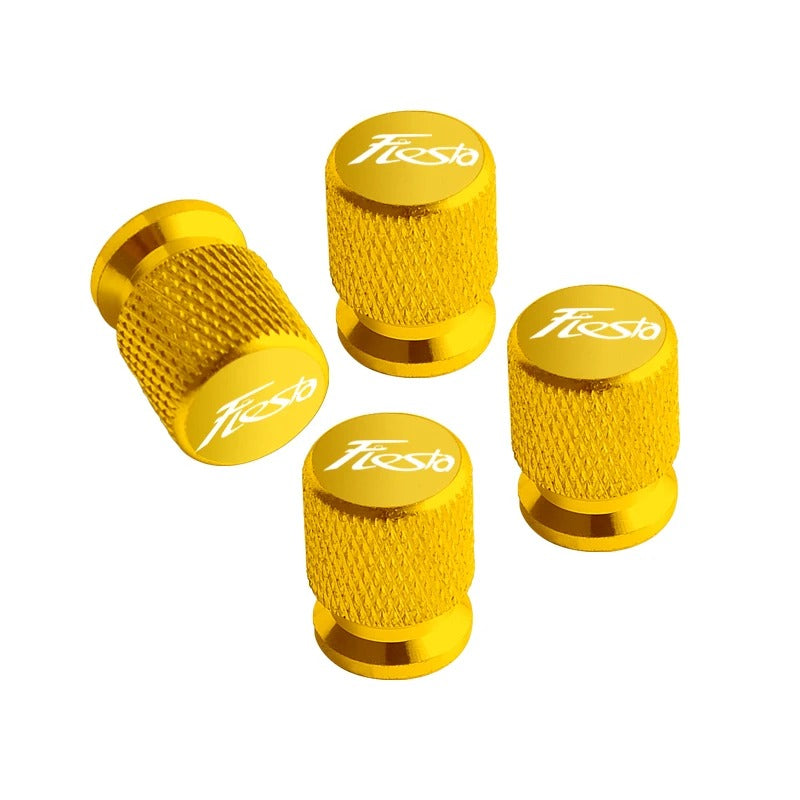 Bouchon Valve Ford Fiesta Aluminium Jaune - vue de face - Becquet Voiture