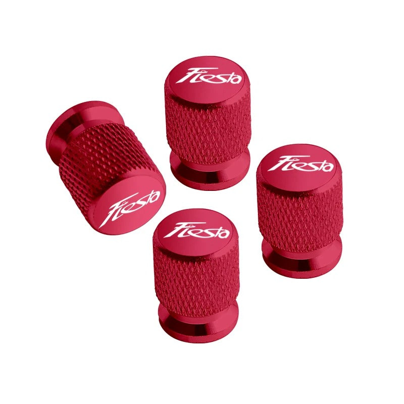 Bouchon Valve Ford Fiesta Aluminium Rouge - vue de face - Becquet Voiture