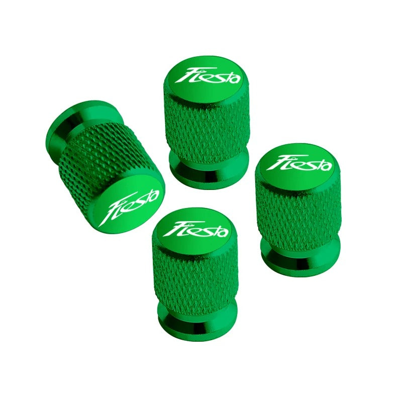 Bouchon Valve Ford Fiesta Aluminium Vert - vue de face - Becquet Voiture