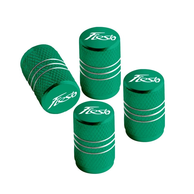 Bouchon Valve Ford Fiesta Aluminium Vert - vue de profil - Becquet Voiture