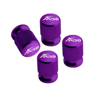 Purple Aluminum Valve Cap for Ford Fiesta - front view - Becquet Voiture