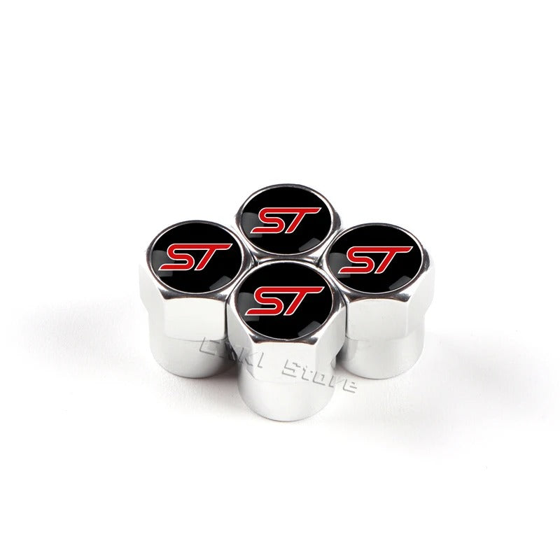 Ford ST Line Silver Valve Cap - side view - Becquet Voiture
