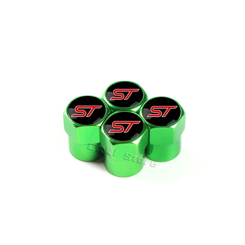 Bouchon Valve Ford ST Line Vert - vue de face - Becquet Voiture